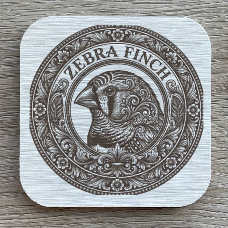 Zebra finch Renaissance Portrait Coaster Set