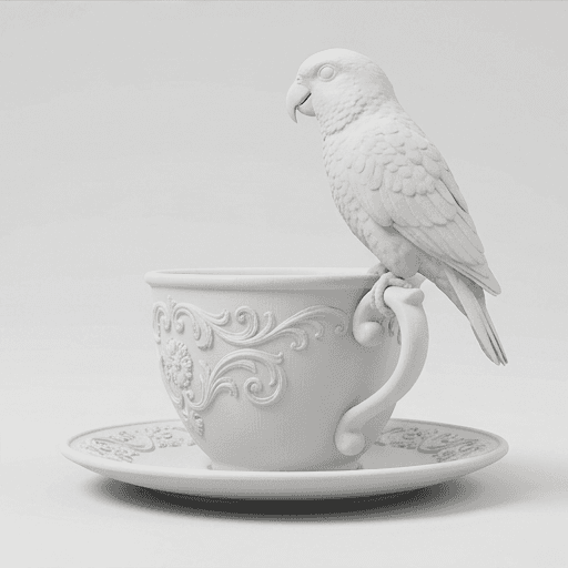 シロハラインコのルネサンス肖像画アクセサリートレイ(マットホワイト) 4