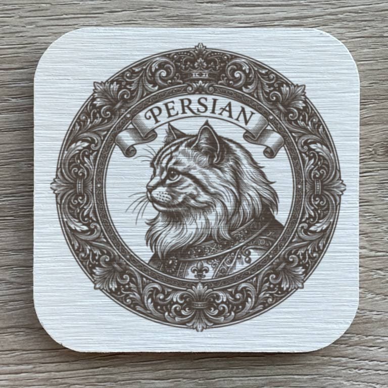 ペルシャ猫のルネサンス肖像画コースターセット