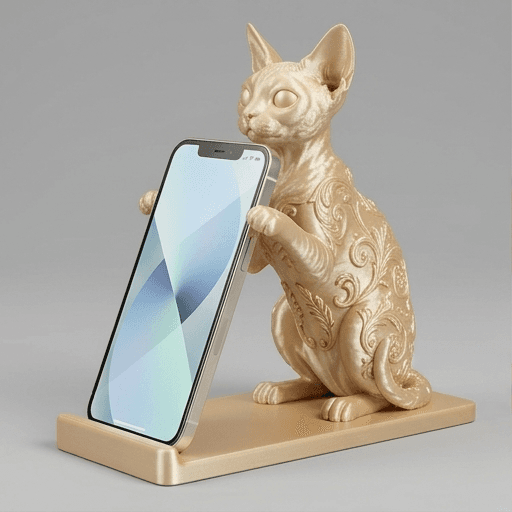 デボンレックスのルネサンス肖像画スマホスタンド(シルクゴールド)