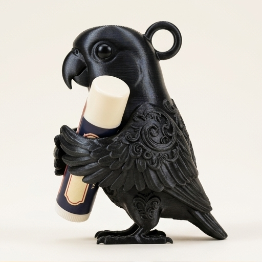 コガネメキシコインコのルネサンス肖像画リップケース(シルクブラック) 2