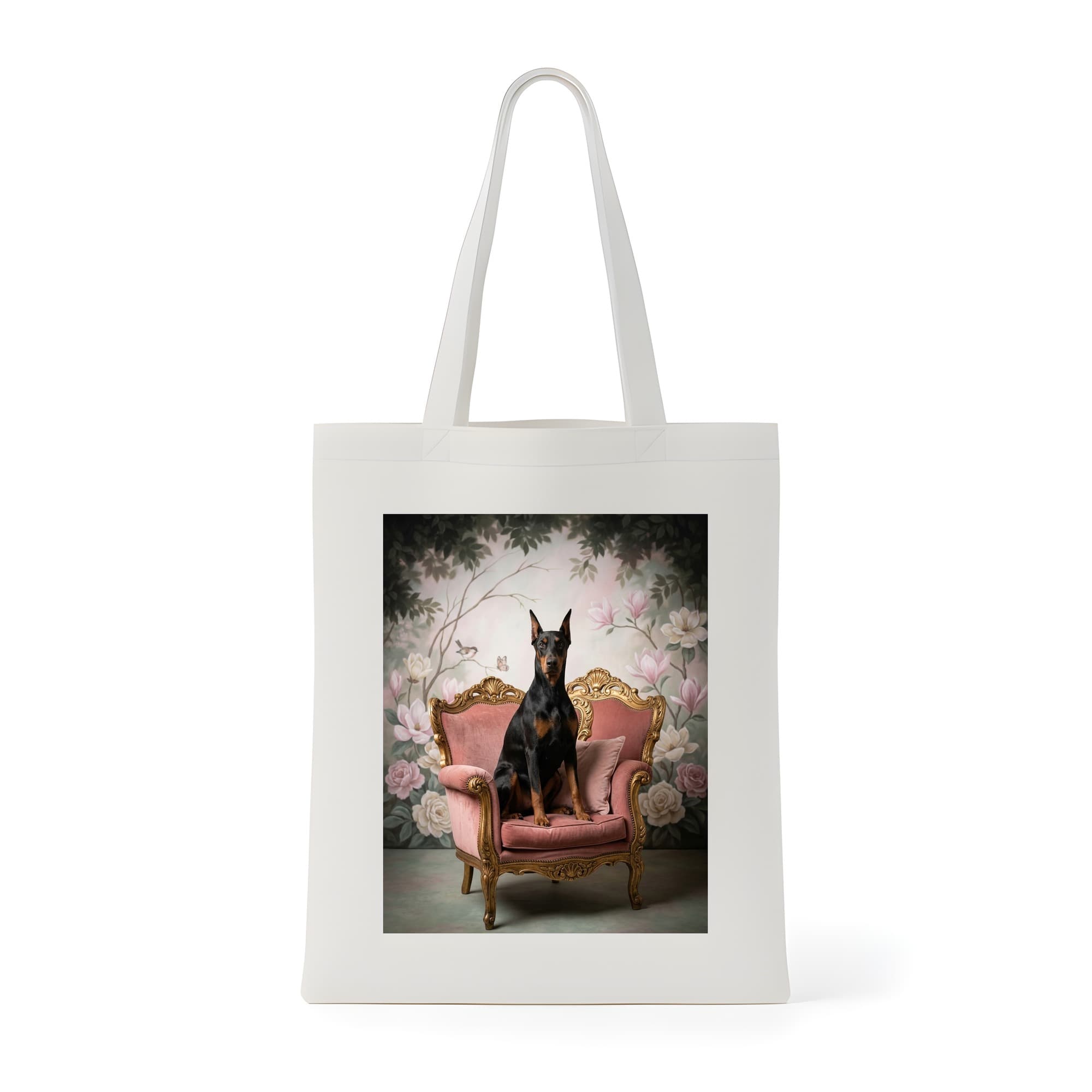 Doberman Shabby Pink Oil-Painting Rococo Tote Bag