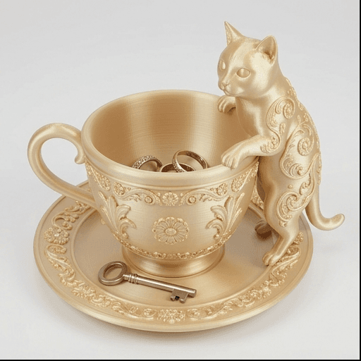 シャルトリューのルネサンス肖像画アクセサリートレイ(シルクゴールド)