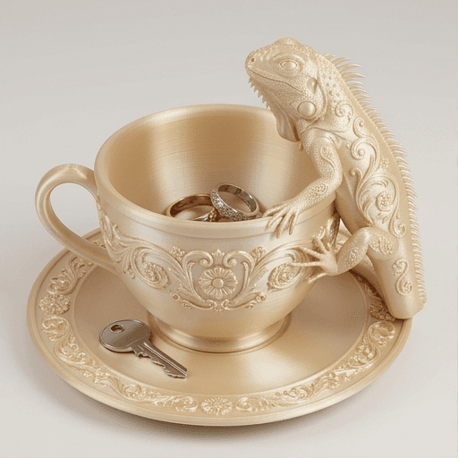 Blue Iguana Renaissance Portrait Trinket Tray (Silky Gold)