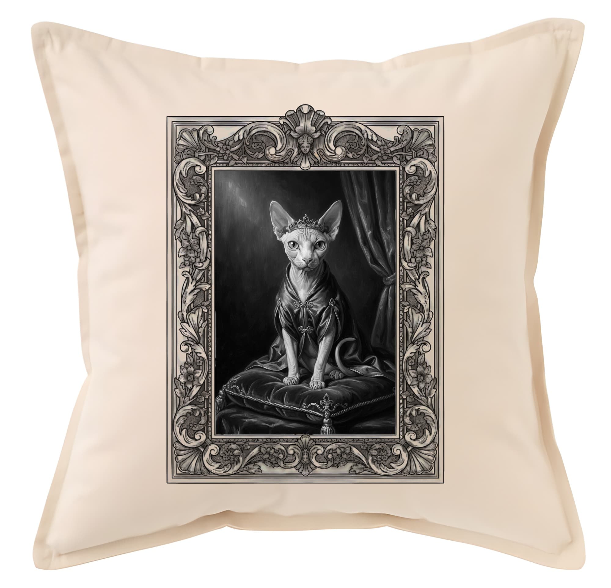 スフィンクスのルネサンス肖像画クッション(額縁デザインあり)