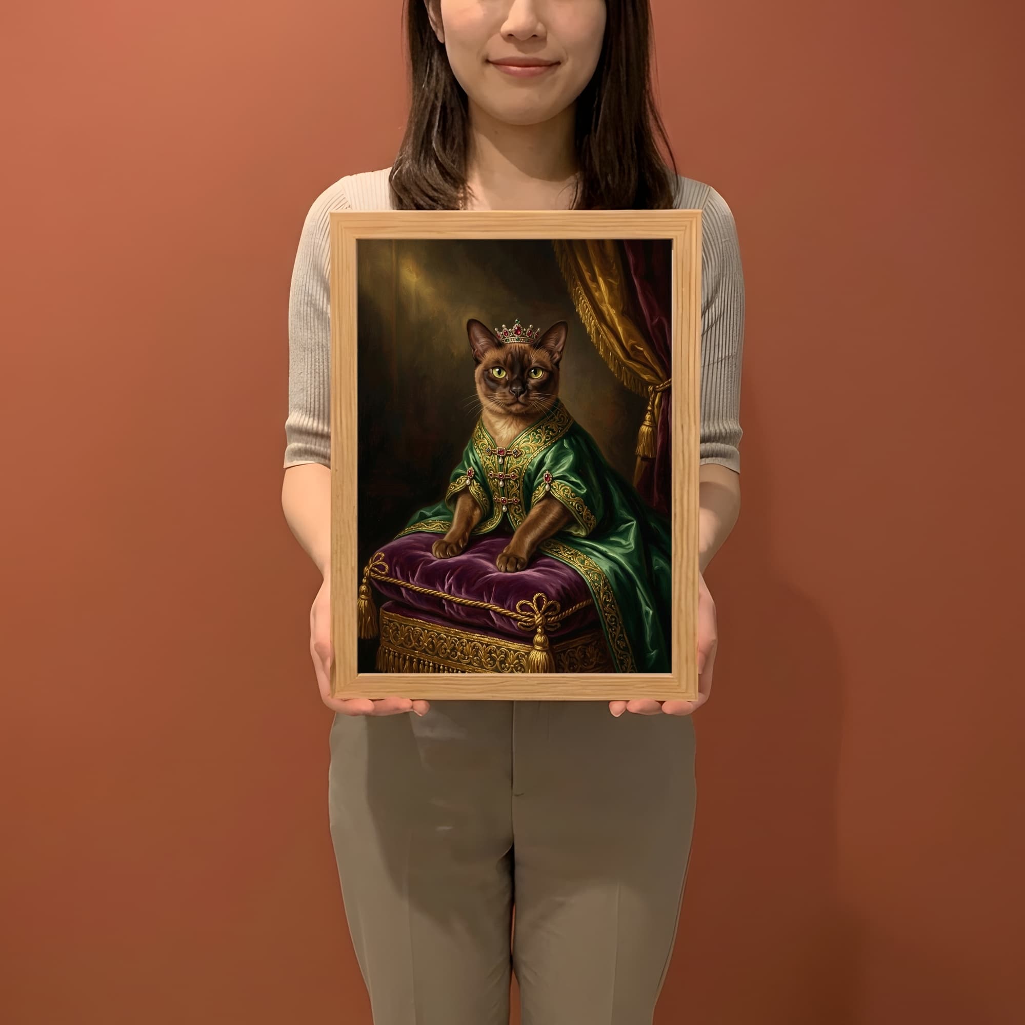 バーミーズのルネサンス肖像画額装プリント(A4サイズ) 2