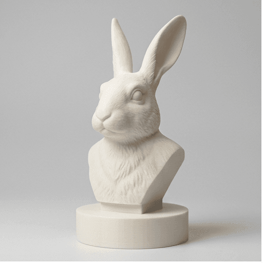 American rabbit Renaissance Portrait Bust Sculpture 3