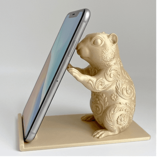 リチャードソンジリスのルネサンス肖像画スマホスタンド(シルクゴールド)
