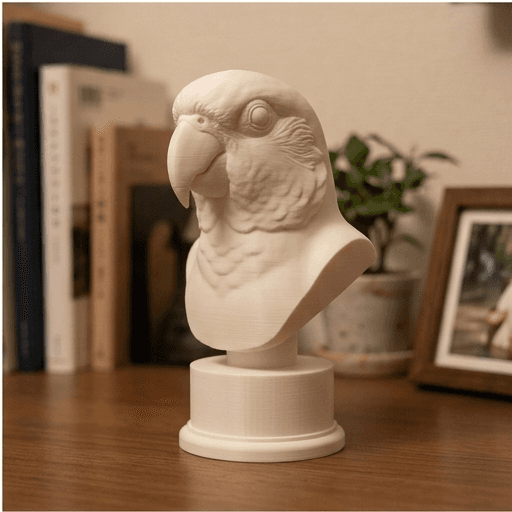 ナナイロメキシコインコのルネサンス肖像画胸像