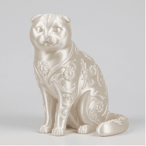 Scottish Fold Renaissance Portrait Full-Body Statue (Pearl White)