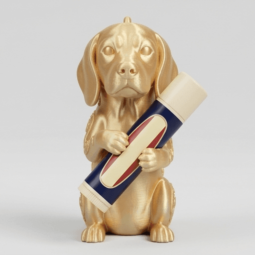beagle Renaissance Portrait Lip Balm Case (Silky Gold)