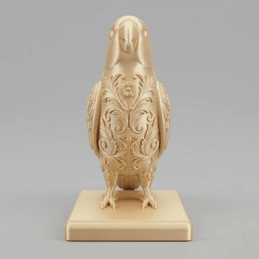Indian Ringneck Parakeet Renaissance Portrait Phone Stand (Silky Gold) 3