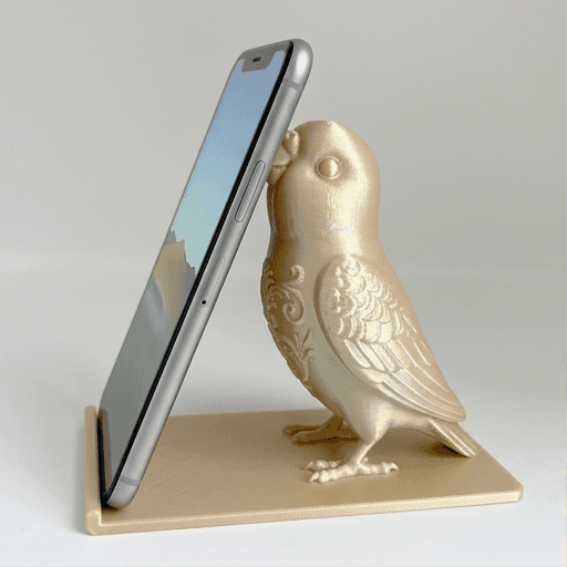 ダルマインコのルネサンス肖像画スマホスタンド(シルクゴールド)