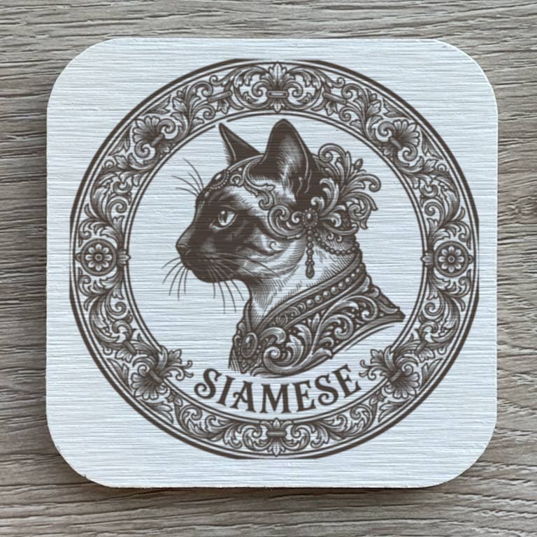 シャム猫のルネサンス肖像画コースターセット