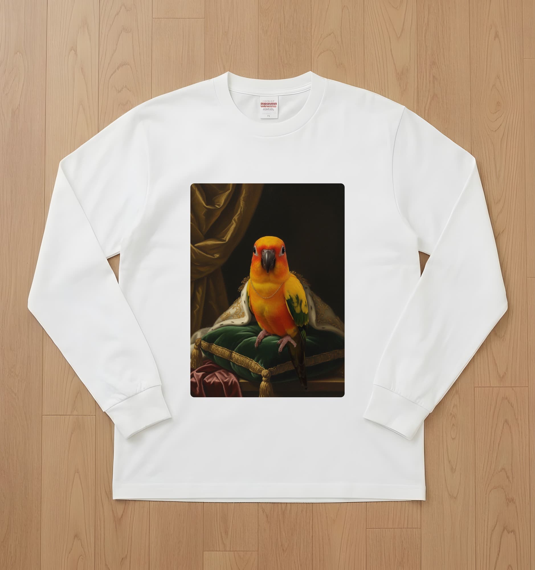 Sun Conure Renaissance Portrait Long Sleeve T-Shirt (White)