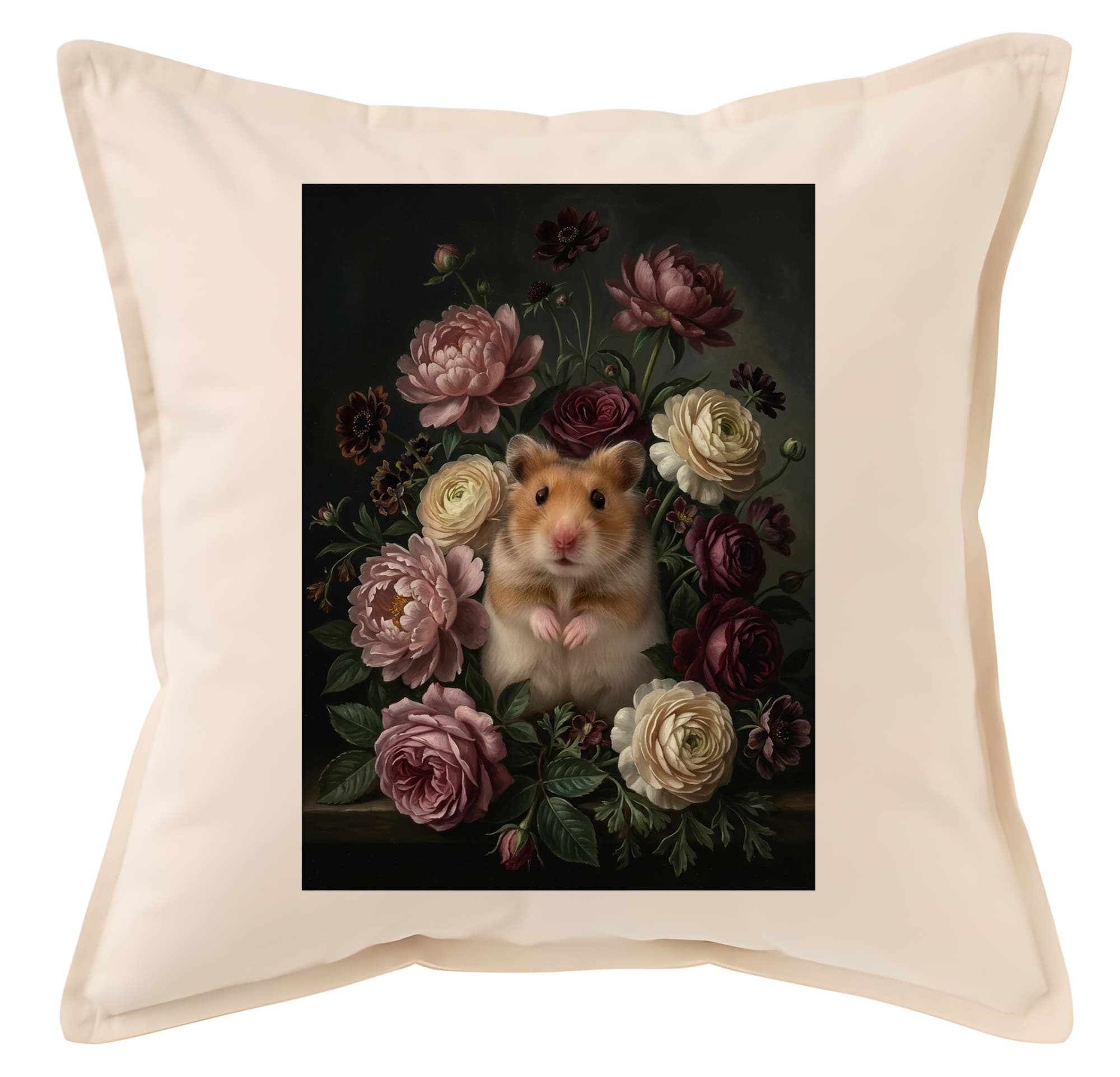 Fancy hamster Floral Oil-Painting Floral Cushion