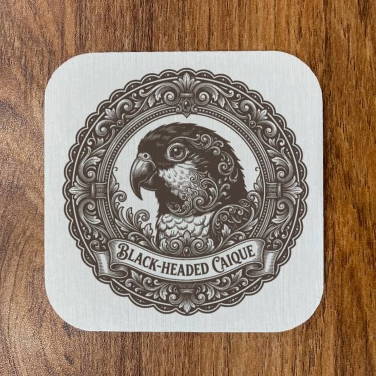 Black-headed Caique Renaissance Portrait Coaster Set 4