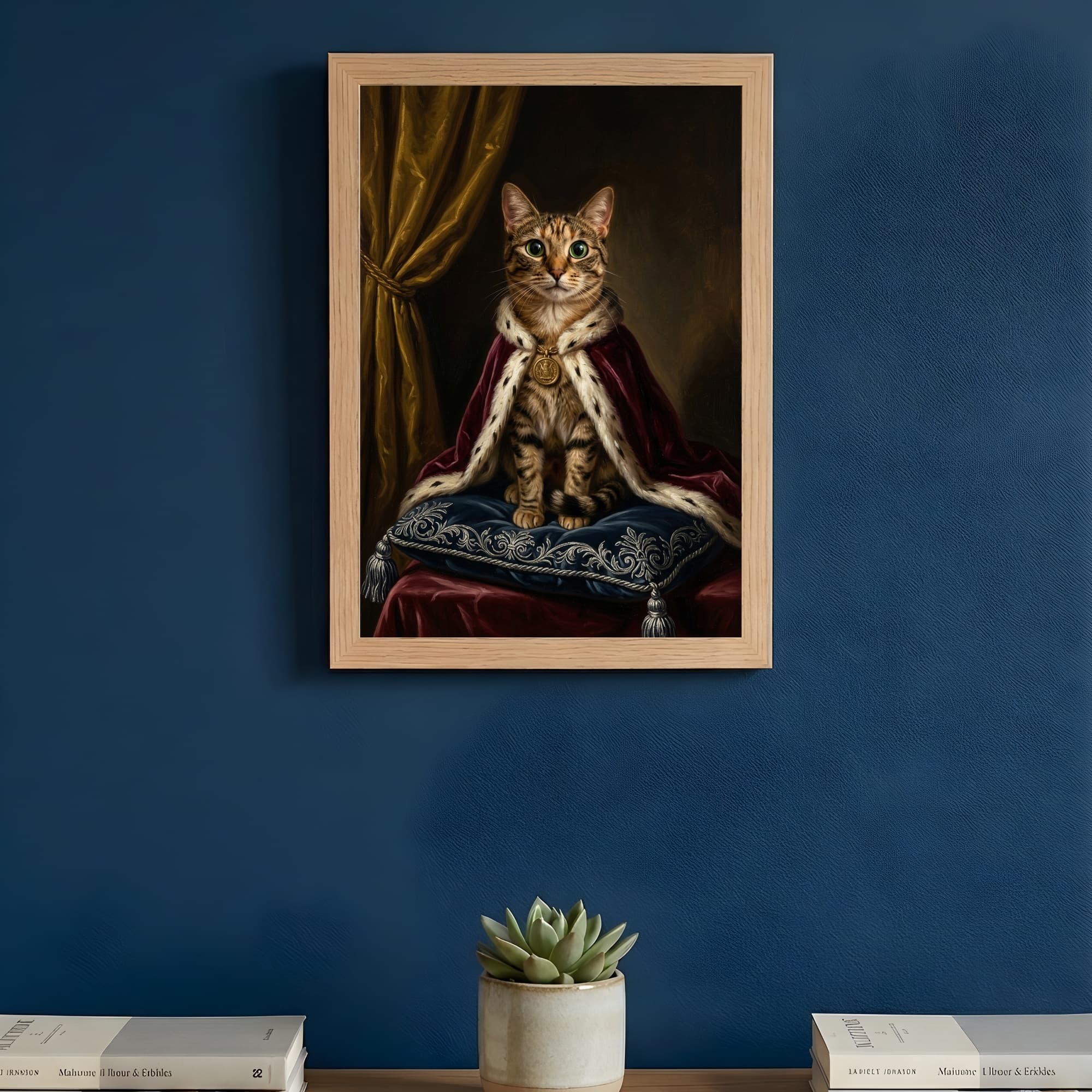 猫のルネサンス肖像画額装プリント(A4サイズ) 3