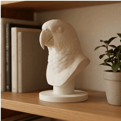 アカハラインコのルネサンス肖像画胸像