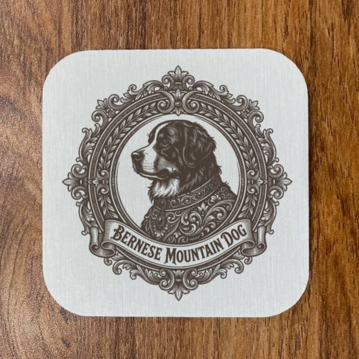 Bernese mountain dog Renaissance Portrait Coaster Set 4