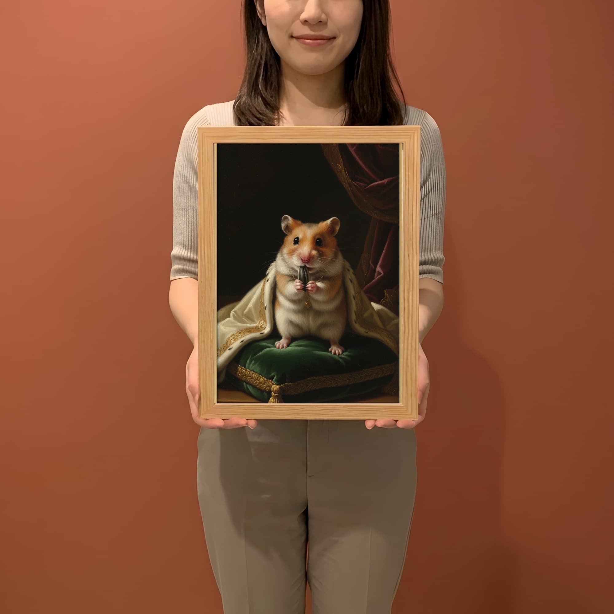 キャンベルハムスターのルネサンス肖像画額装プリント(A4サイズ) 2