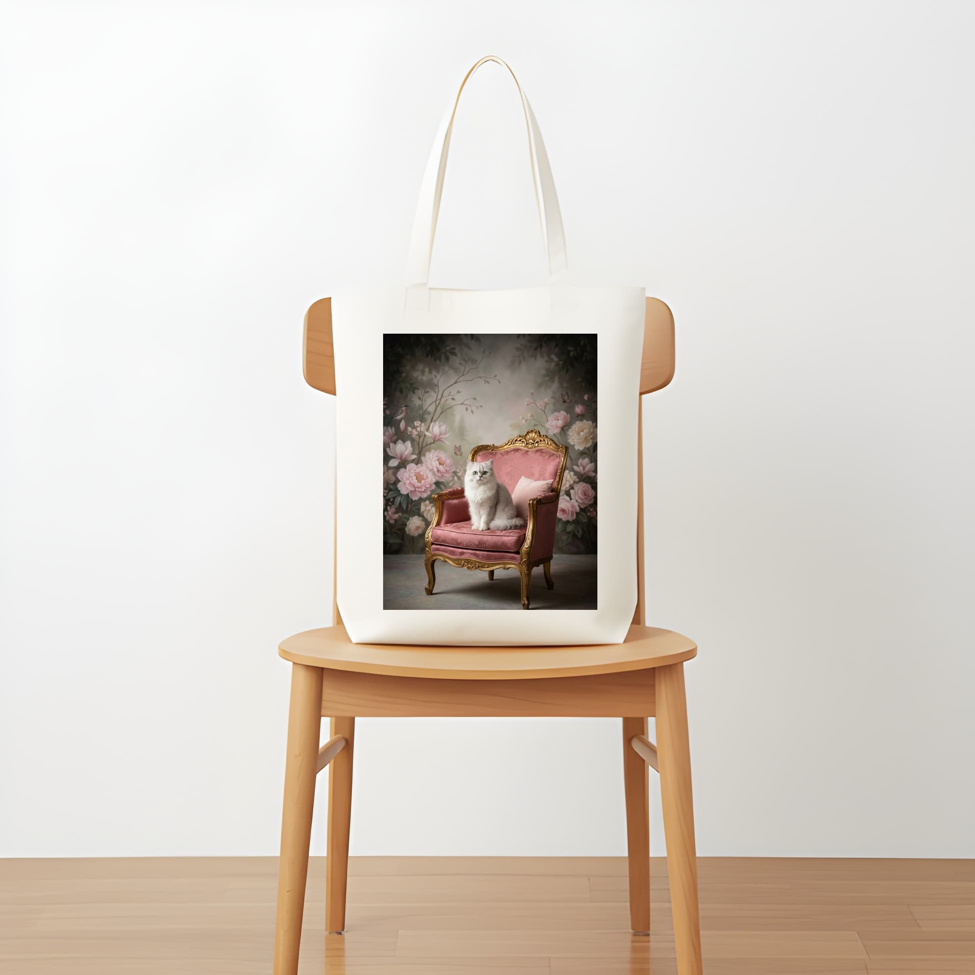 Chinchilla Persian Shabby Pink Oil-Painting Rococo Tote Bag 5