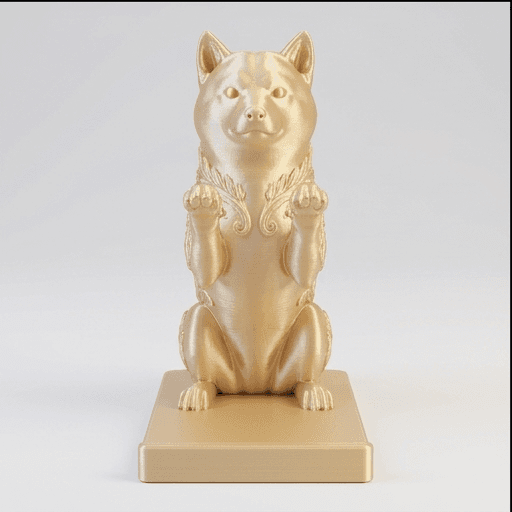 Shiba Inu Renaissance Portrait Phone Stand (Silky Gold) 3