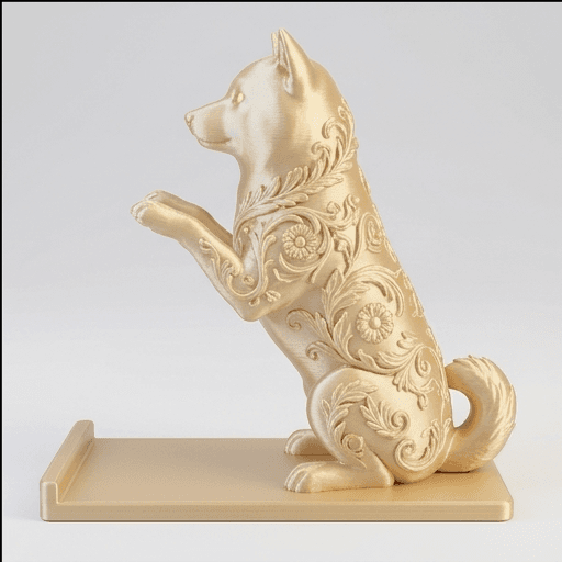 Shiba Inu Renaissance Portrait Phone Stand (Silky Gold) 4