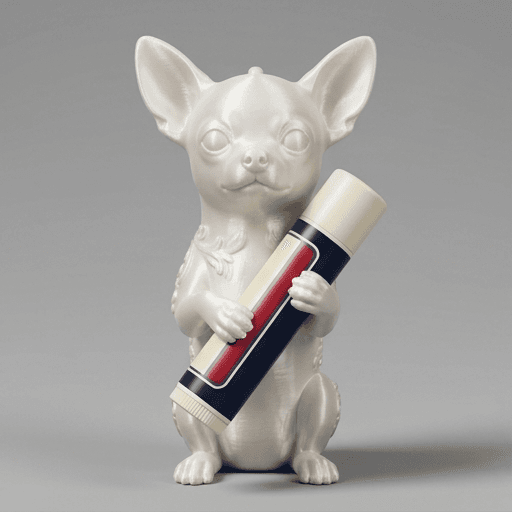 chihuahua Renaissance Portrait Lip Balm Case (Pearl White)