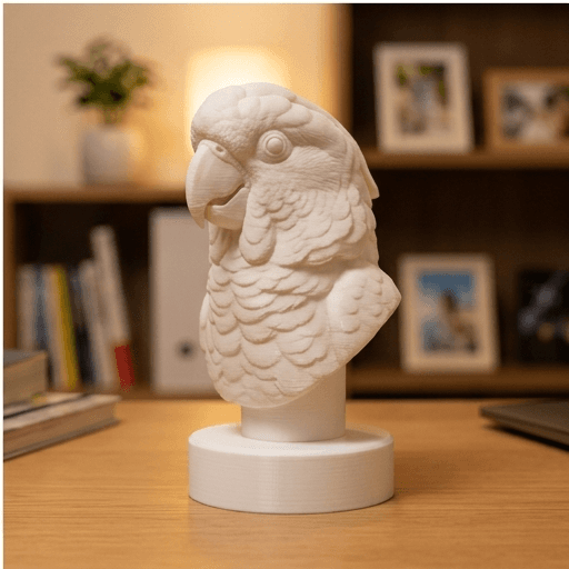 Umbrella Cockatoo Renaissance Portrait Bust Sculpture