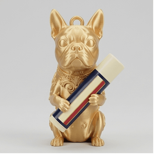 Boston terrier Renaissance Portrait Lip Balm Case (Silky Gold)