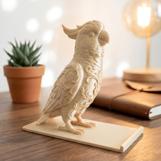 Sulphur-crested Cockatoo Renaissance Portrait Phone Stand (Silky Gold) 2
