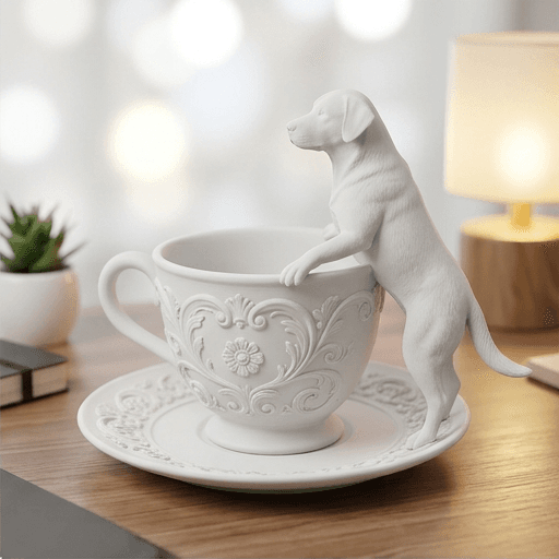 Labrador retriever Renaissance Portrait Trinket Tray (Matte White) 2