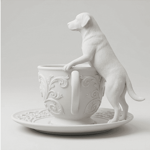 Labrador retriever Renaissance Portrait Trinket Tray (Matte White) 4