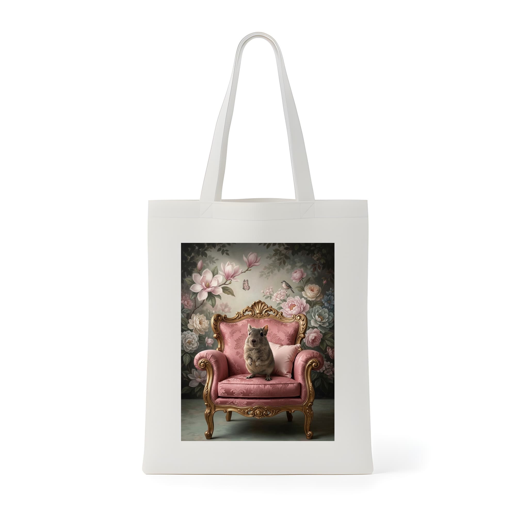 Degu Shabby Pink Oil-Painting Rococo Tote Bag