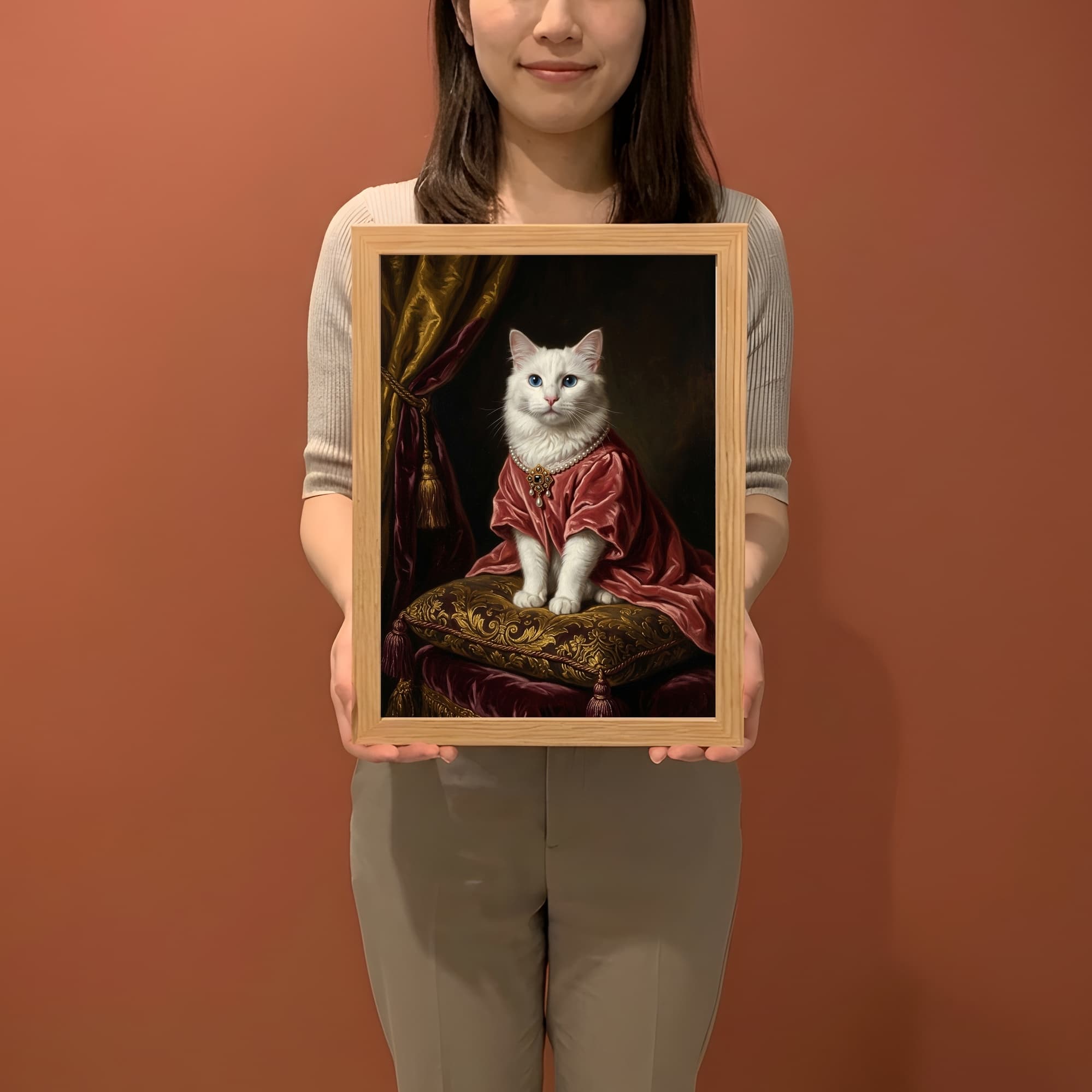 ターキッシュアンゴラのルネサンス肖像画額装プリント(A4サイズ) 2