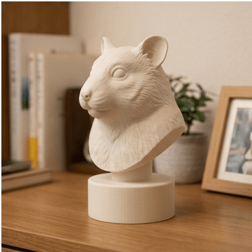 Black Bear hamster Renaissance Portrait Bust Sculpture