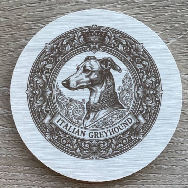 イタリアングレーハウンドのルネサンス肖像画コースターセット 2