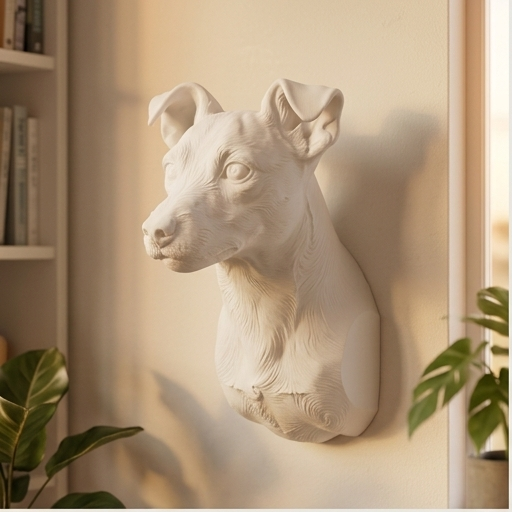 Italian greyhound Renaissance Portrait Wall Relief 3