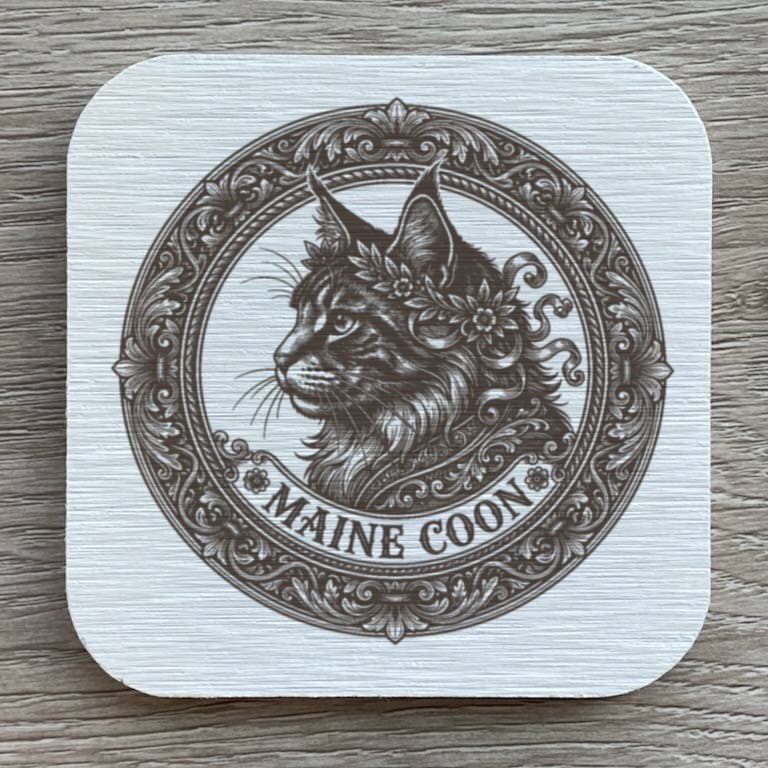 Maine Coon Renaissance Portrait Coaster Set