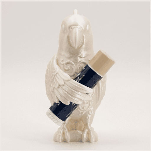 Red-bellied Parrot Renaissance Portrait Lip Balm Case (Pearl White)