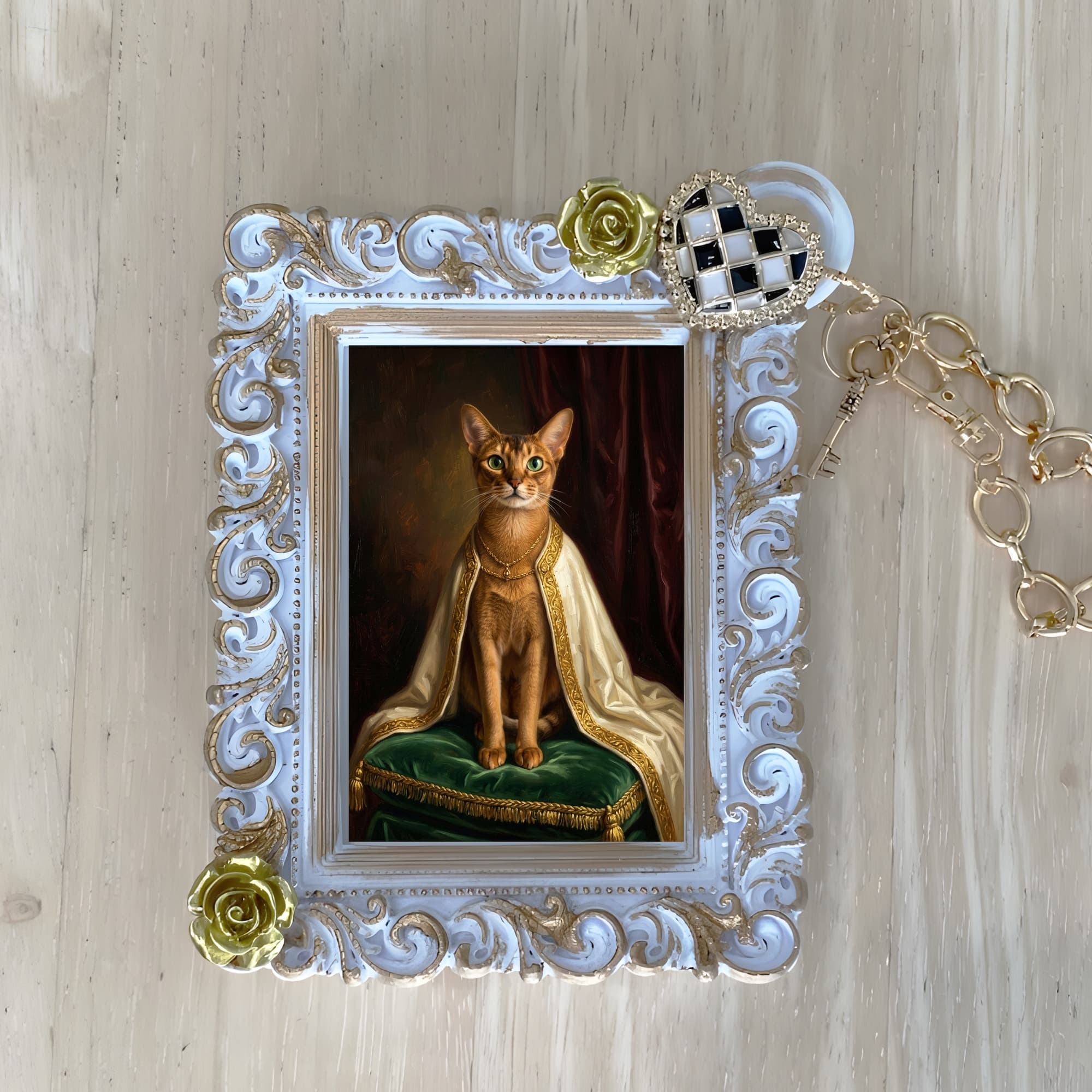 Abyssinian Renaissance Portrait Bag Charm (White)