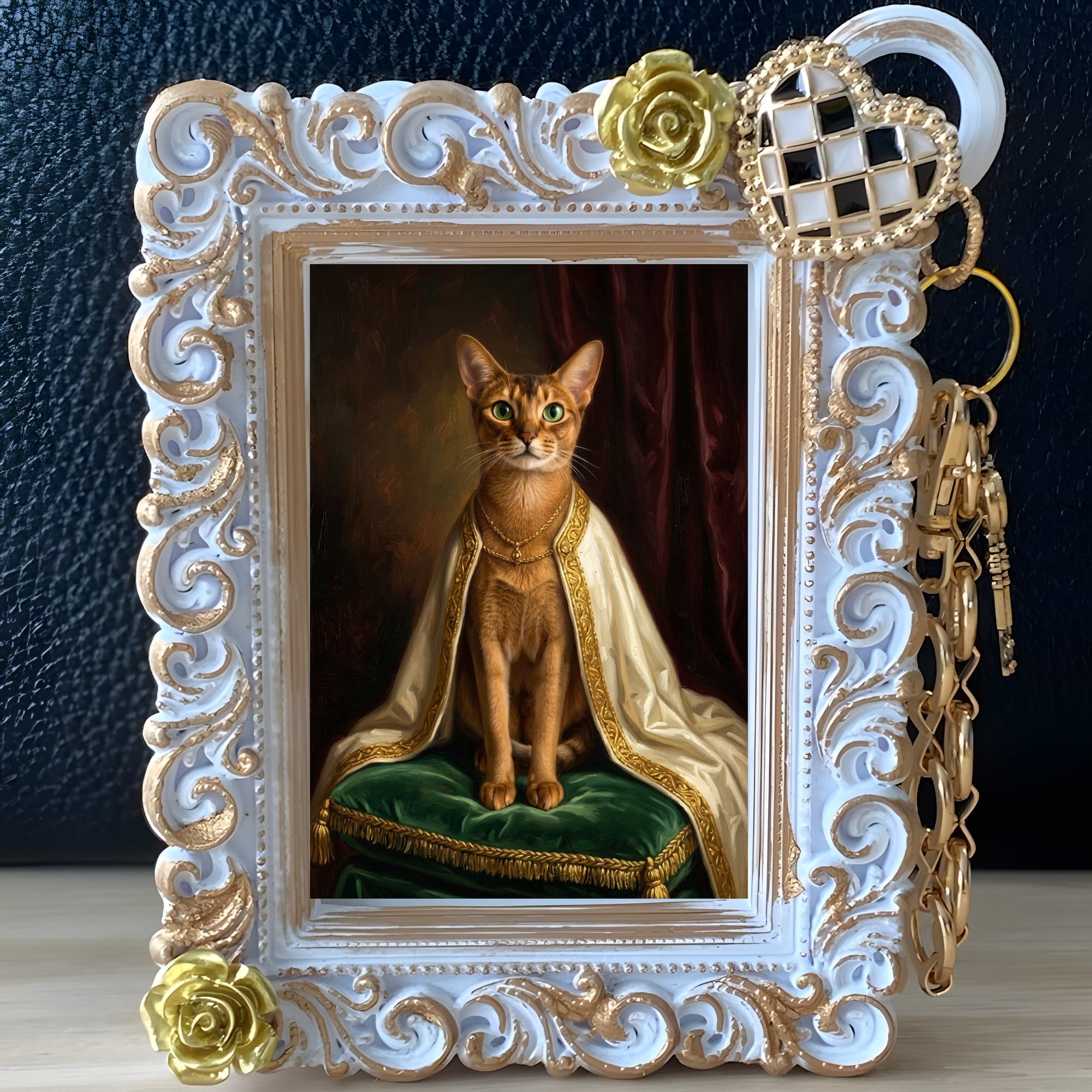 Abyssinian Renaissance Portrait Bag Charm (White) 2