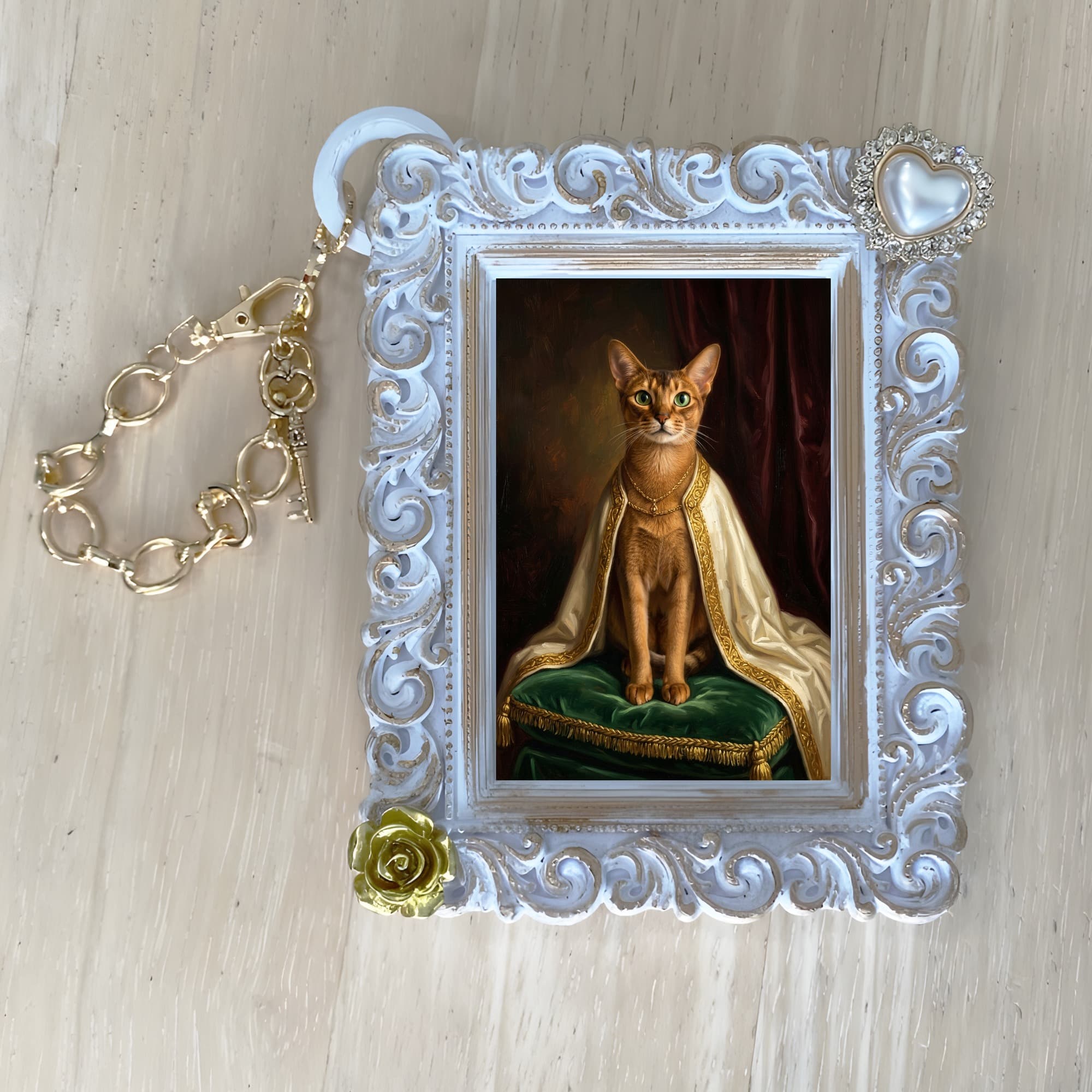 Abyssinian Renaissance Portrait Bag Charm (White) 4