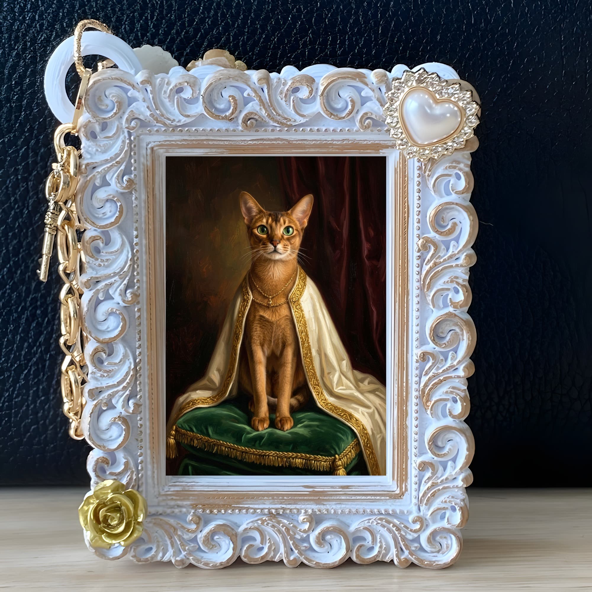 Abyssinian Renaissance Portrait Bag Charm (White) 5