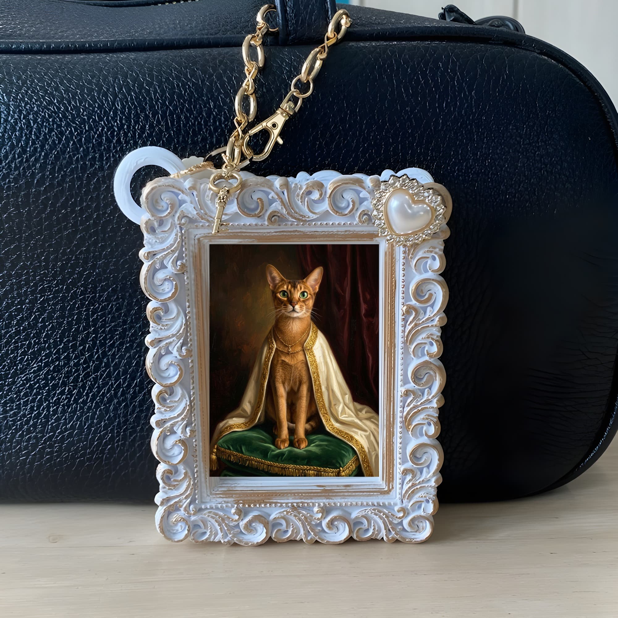 Abyssinian Renaissance Portrait Bag Charm (White) 6