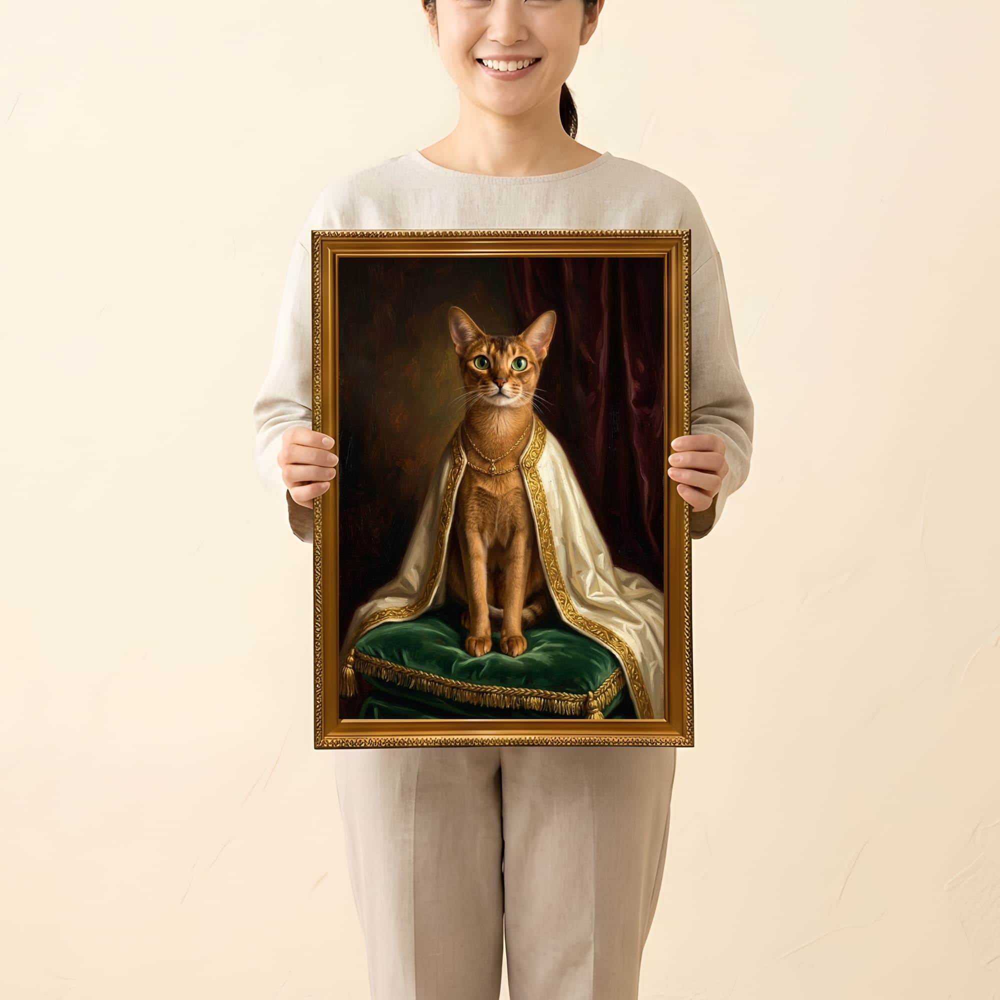 アビシニアンのルネサンス肖像画額装プリント(A3サイズ) 2