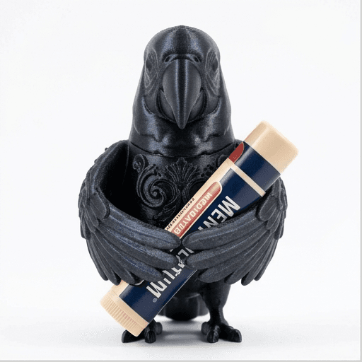 Scarlet Macaw Renaissance Portrait Lip Balm Case (Silky Black)