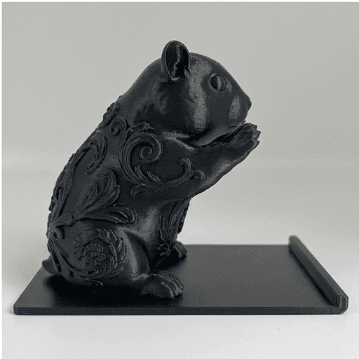 Panda hamster Renaissance Portrait Phone Stand (Silky Black) 4