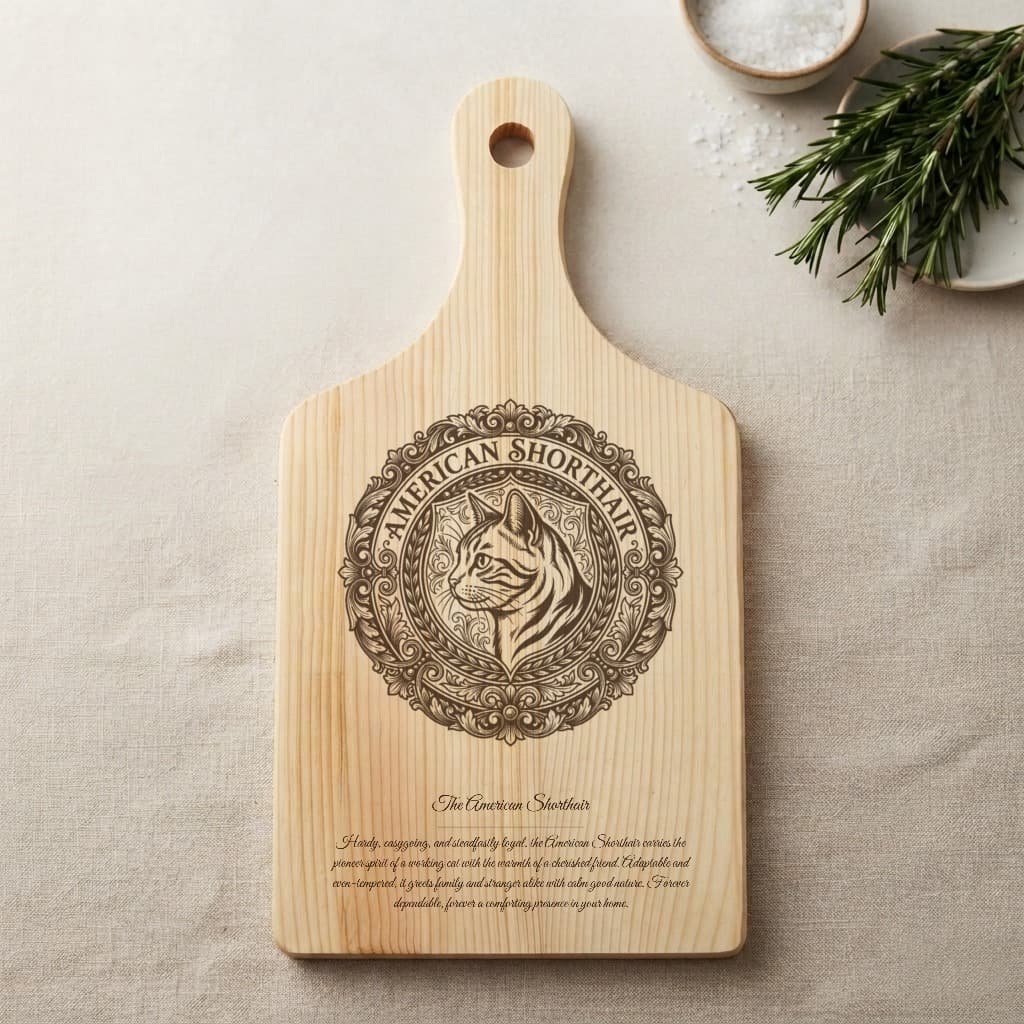 American Shorthair Renaissance Portrait Wooden Cutting Board